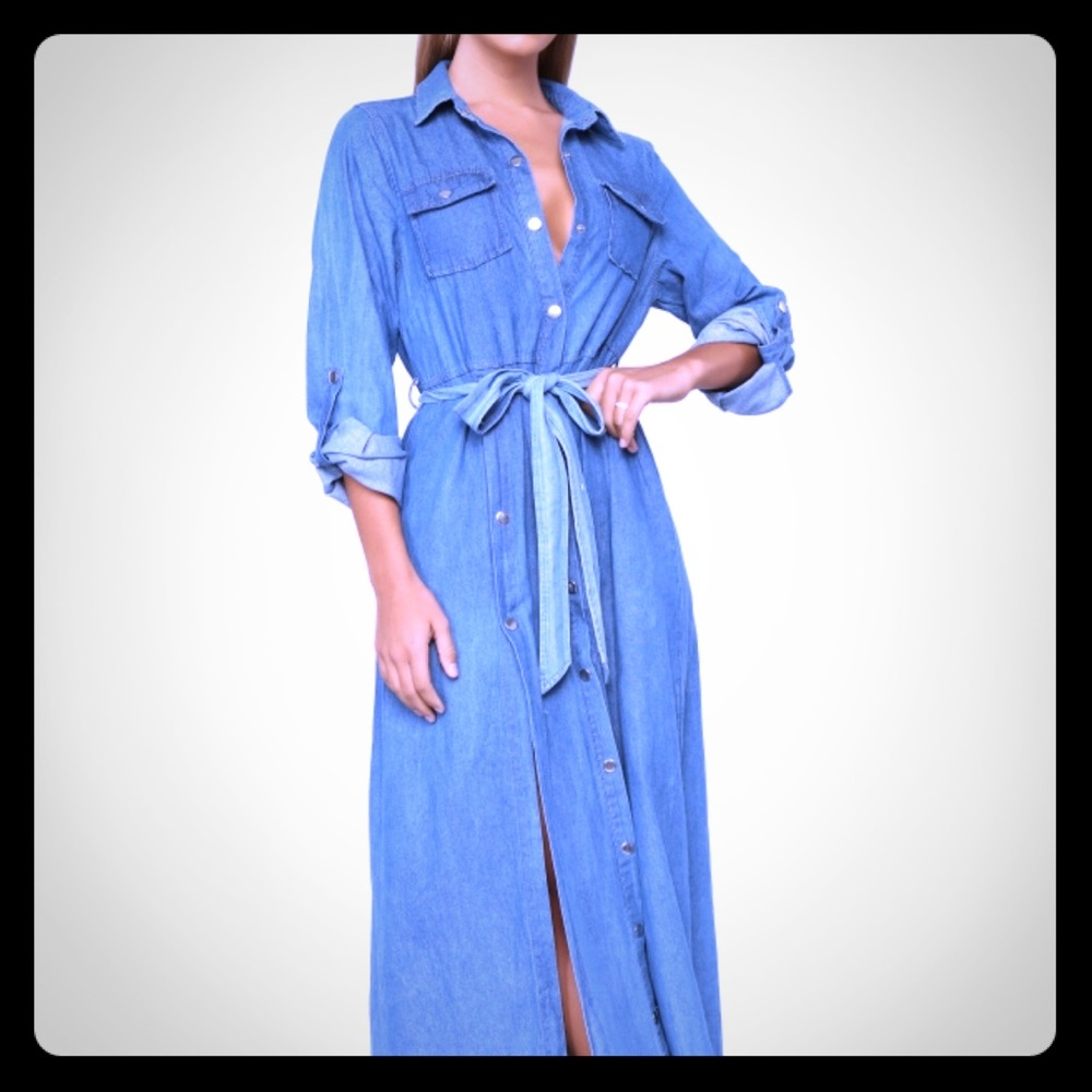 Denim maxi dress